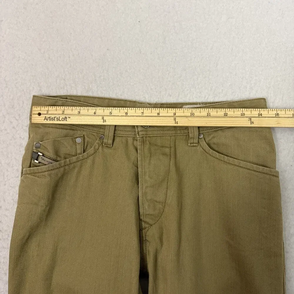 Diesel Darron Jeans Mens 30 Brown Slim Tapered Cropped Hemmed Denim